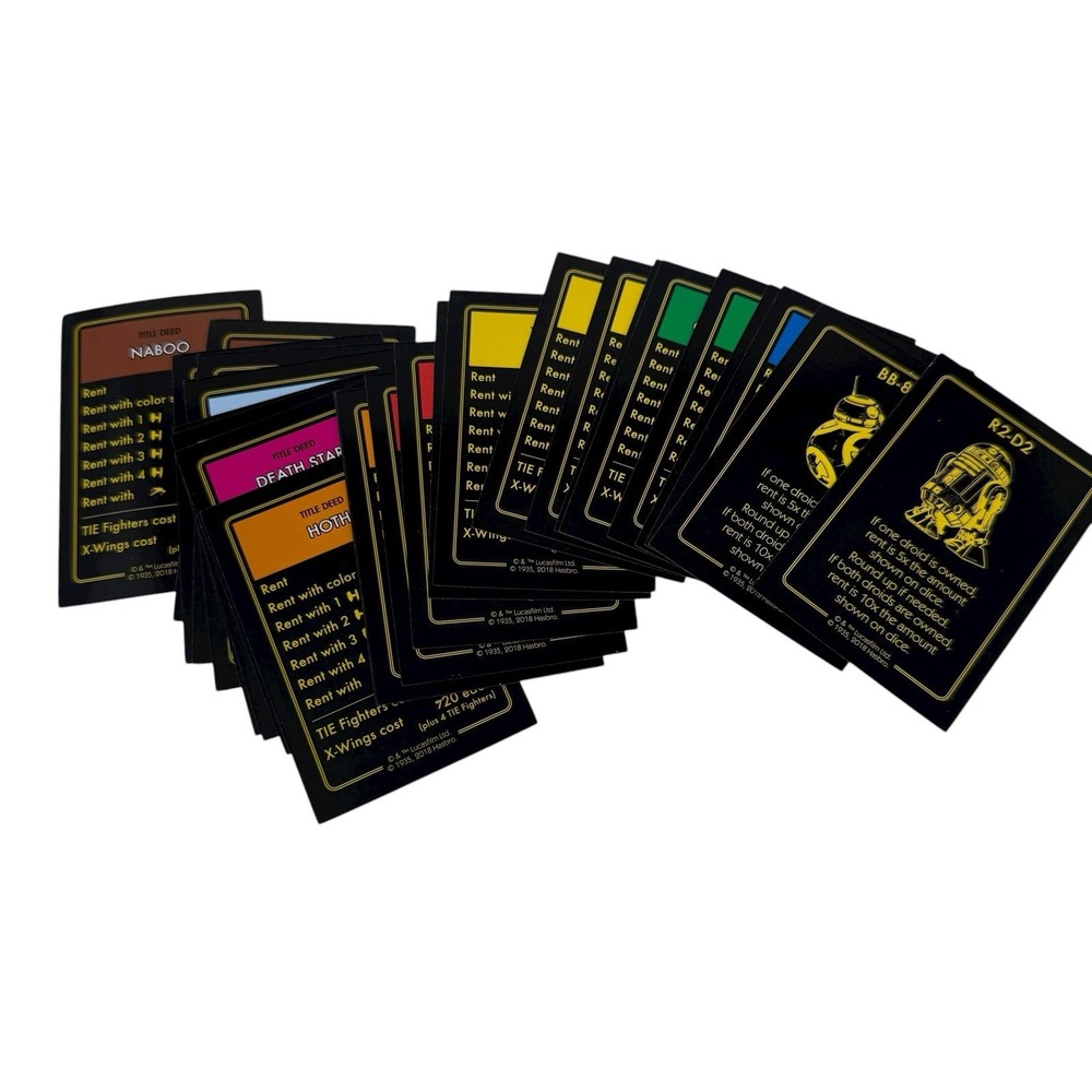 Monopoly Star Wars The Complete Saga Edition Game Parts 24 Title Deed‎ Cards